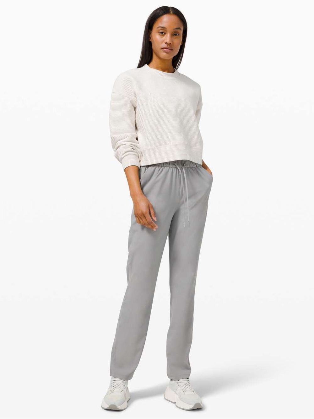lululemon athletica keep moving high rise pant in rhino gray
